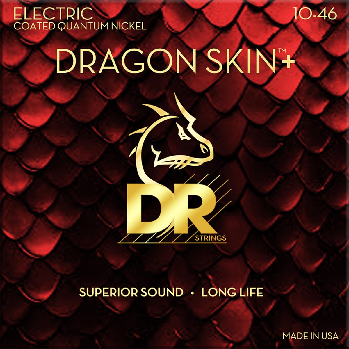 DR Strings DEQ-10 Dragon Skin+ coated el-gitarstrenger i gauge 010-046