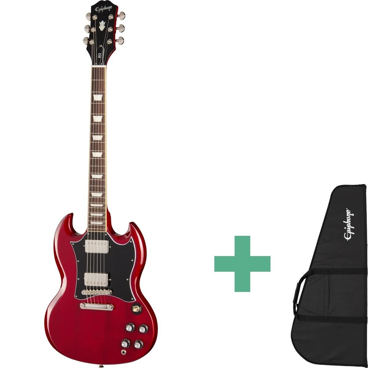 Epiphone SG Standard el-gitar i cherry rødt med dobbel cutaway