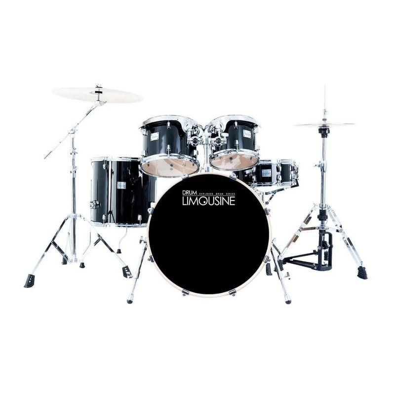 Drum Limousine Explorer 22 BK femdelt trommesett i piano black med bjørkekjeler