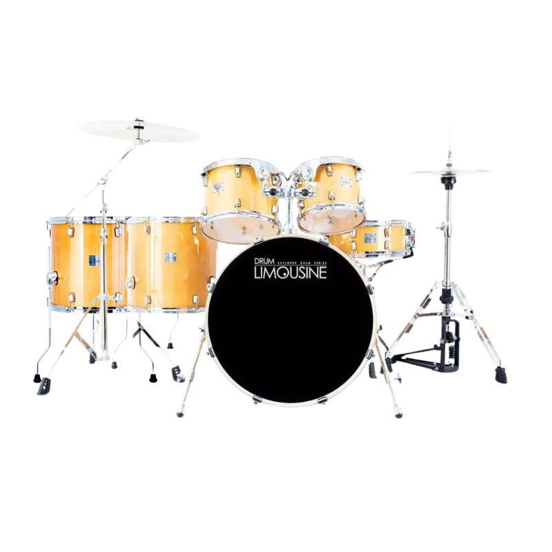 Drum Limousine Explorer 22 trommesett i natural finish med ekstra 14 tommers gulvtam