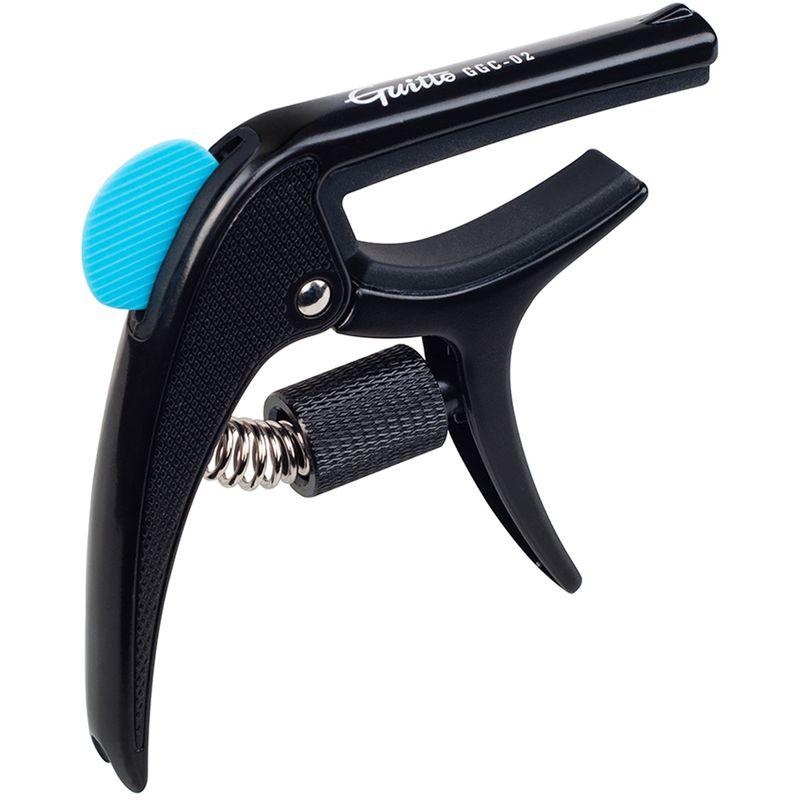 Guitto GGC-02 BK capo i sort sinklegering med justeringshjul