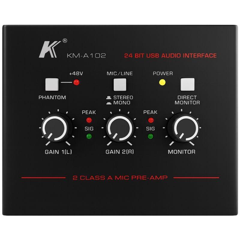 K KM-A102 audio interface med to kombiinnganger for XLR og jack