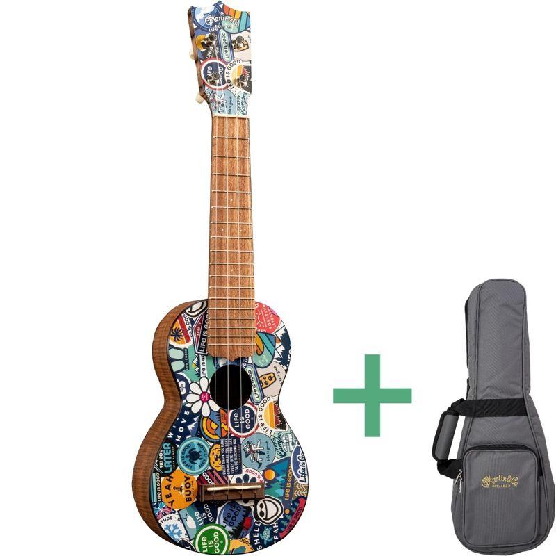 Martin 0XK Life is Good sopranukulele med koa-mønster og fargerik grafikk
