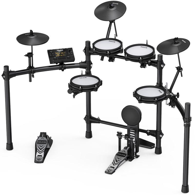 Nux DM-210 elektronisk trommesett med mesh-skinn, stativ og basstrommepedal