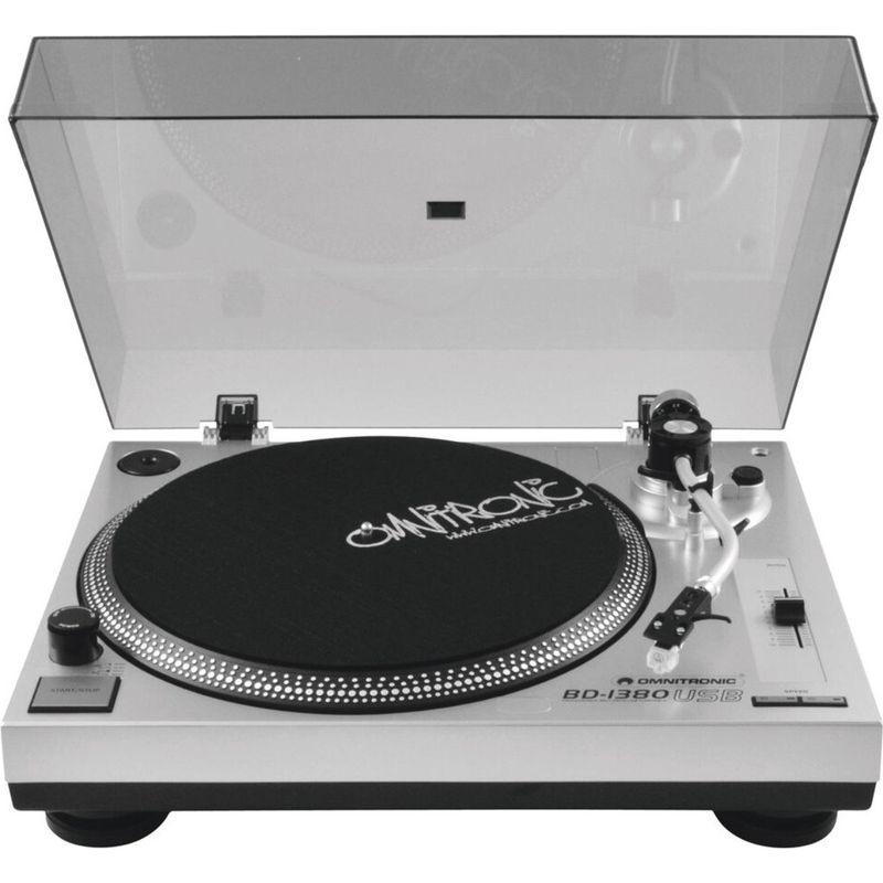 Omnitronic BD-1380 platespiller med S-formet tonearm og pitch-kontroll