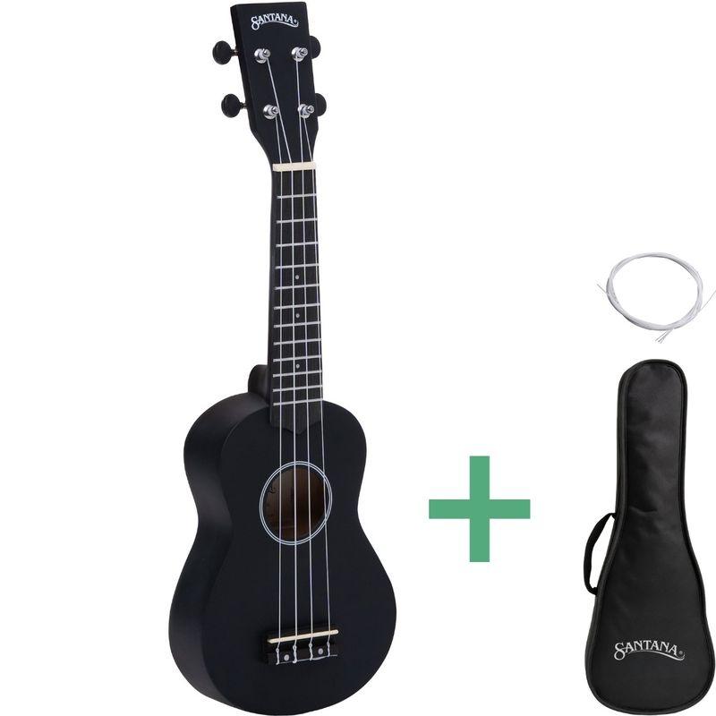 Santana U01 SBK sopranukulele i svart satinfinish