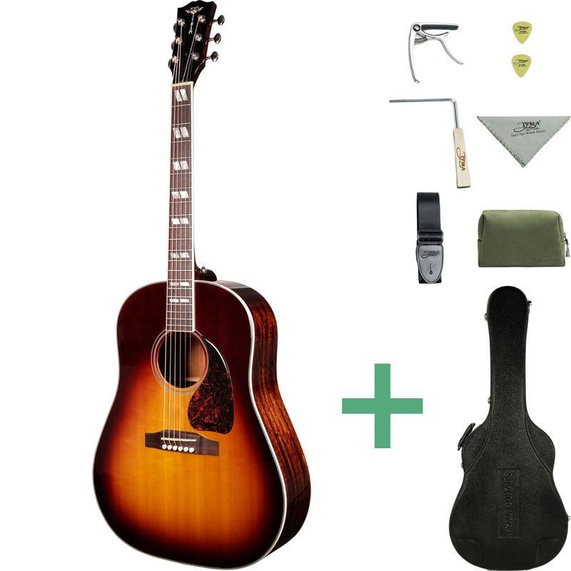 Tyma TJ-45E Southern Jumbo westerngitar i heltre med gloss-finish