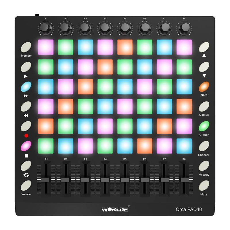 Worlde Orca Pad 48 midi-controller med 48 pads i rutenett