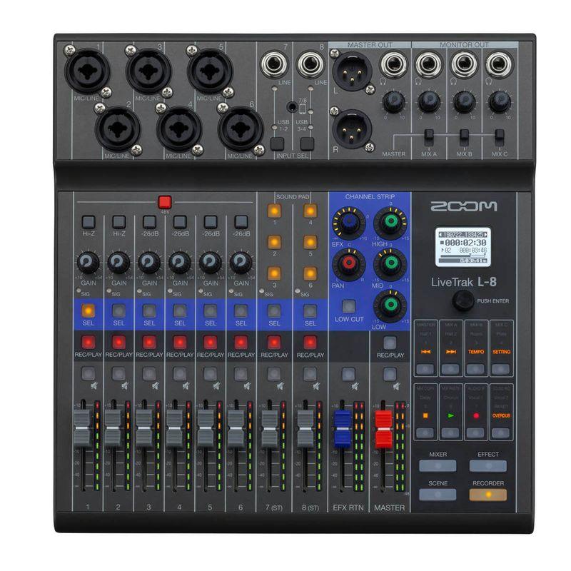 Zoom LiveTrak L-8 digital mikser og opptaker med seks XLR-innganger